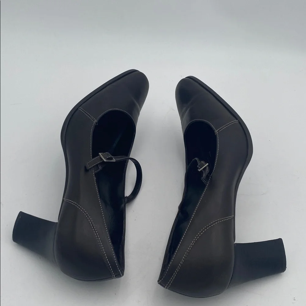 LOFT Women's Dark Brown Heels Mary Jane women shoe 9M leather casual office Y2K